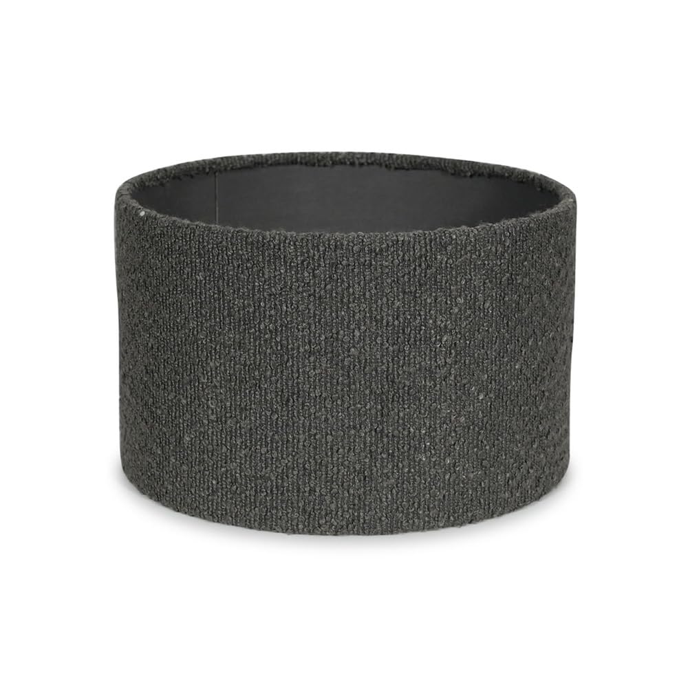 Valuelights Reni Charcoal Boucle Drum Ceiling Lamp Shade (D)25Cm from B&Q