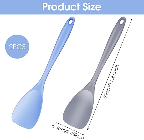 Miniatura 2 de Juego de 2 espátulas de silicona, espátula de goma para cocinar y hornear, resistente al calor, espátula de goma antiadherente, sin costuras,