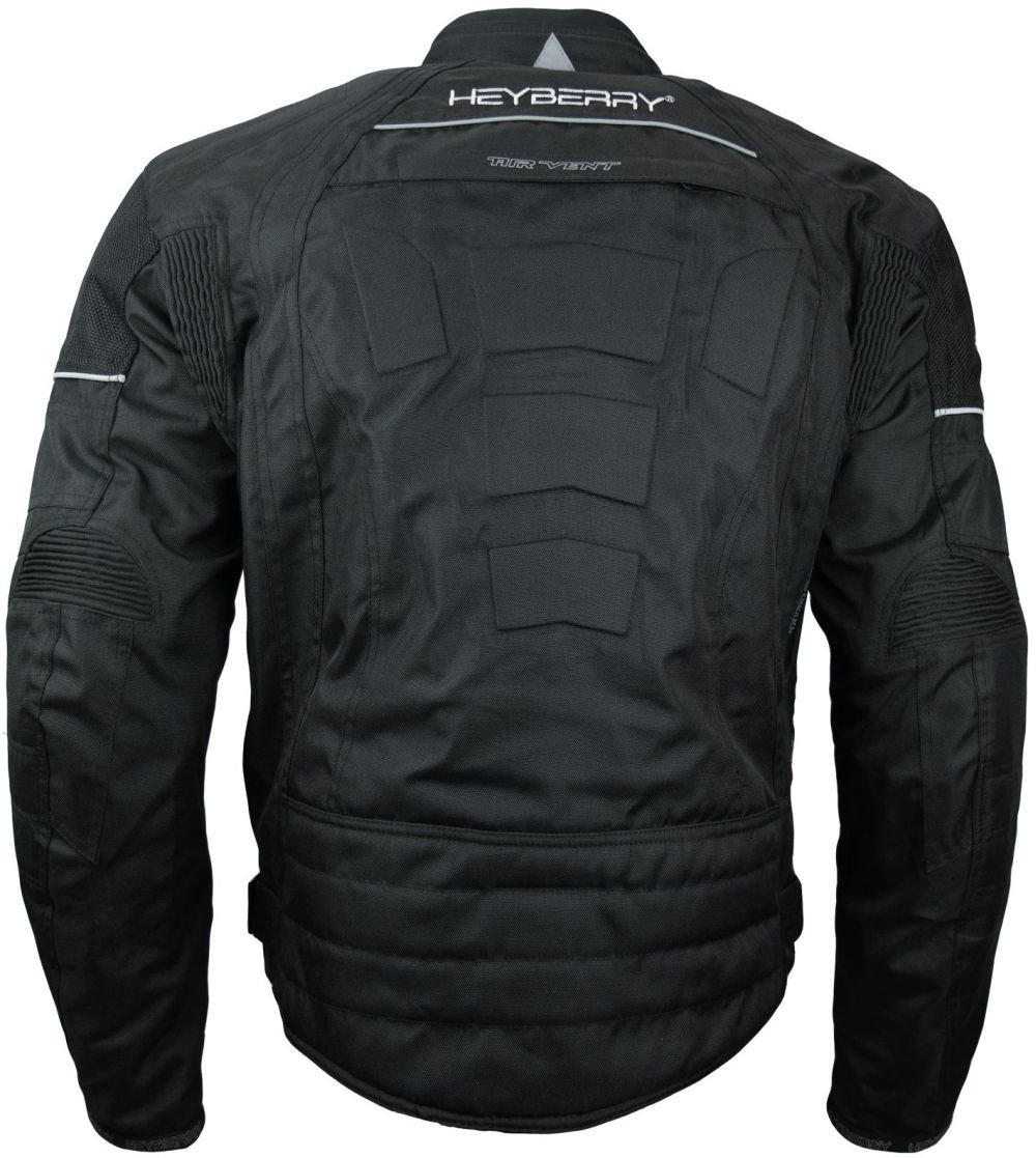HEYBERRY Kurze Textil Motorrad Jacke Motorradjacke Schwarz