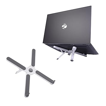 ZEBRONICS NS1200 Laptop Stand with X Foldable Design, 7 Adjustable Levels, Anti-Slip Silicone Rubber Pads, Supports up to 17-inch Laptop Sizes, 5kg Max. Weight, Ergonomic Design - image, photos
