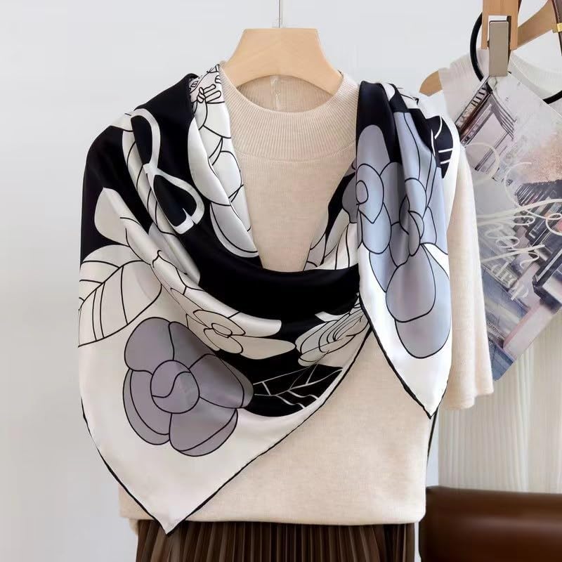 ANDANTINO 100% Silk Scarf 43" Large Square Lightweight Headscarf& Shawl–Women Hair Wraps-With Gift Packed - Image 4