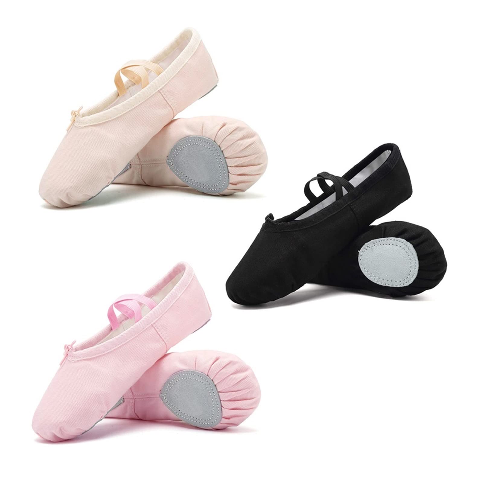 BATLAM 3 Colori Tela Scarpe da Ballo Balletto Piatto Donne Ginnastica Balletto Scarpe da Punta per Ragazze Bambini Danza Balletto Pantofole Scarpe (Color : Skin, Shoe Size : 33) (Pink 34 EU)