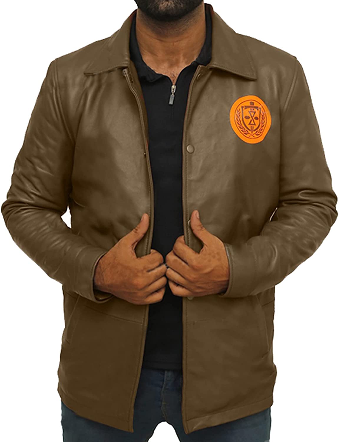 Jorde CalfMen TVA Loki Variant Jacket | Tom Hiddleston Prison Uniform Brown Coat Jacket | Loki Variant Costume Cosplay Cotton Jacket