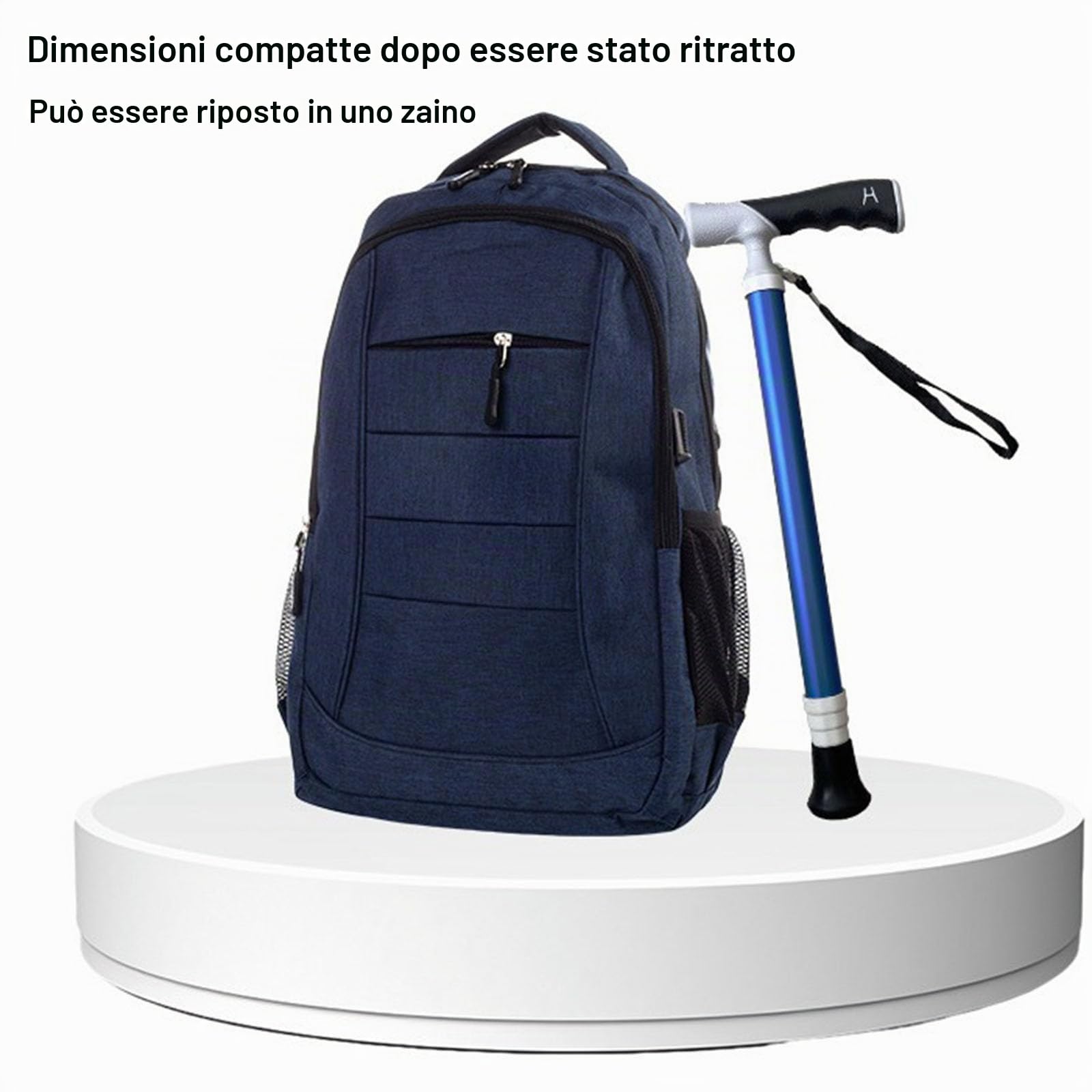 Bastoncini nordic walking altezza 3 posizioni regolabili e pieghevoli pali da trekking-compatta design di viaggio per marcia in spalla(1PC)