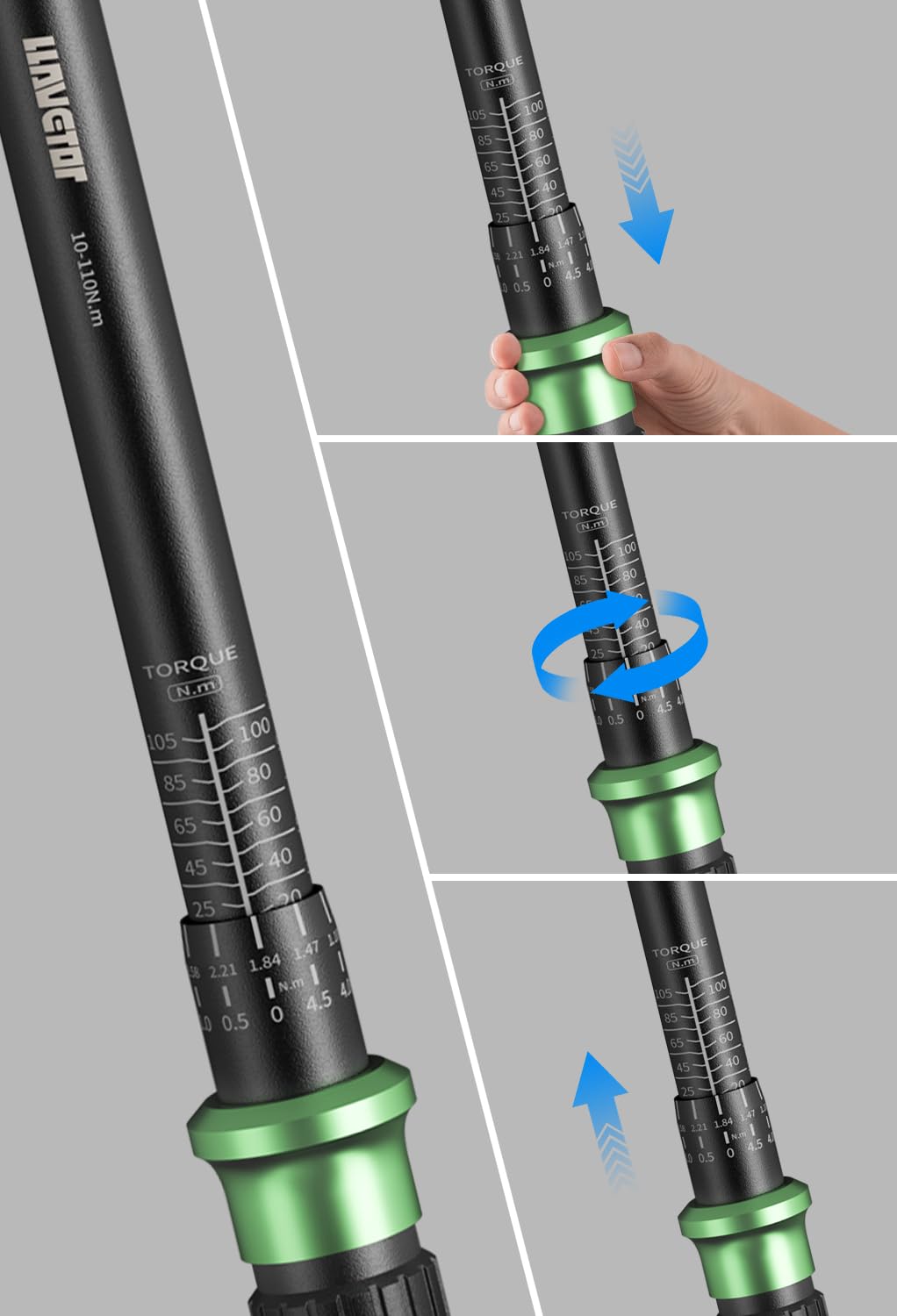 Chiave Dinamometrica 1/2'',20-220 Nm con Precisione ± 3%, per Coche - Kit di Manutenzione