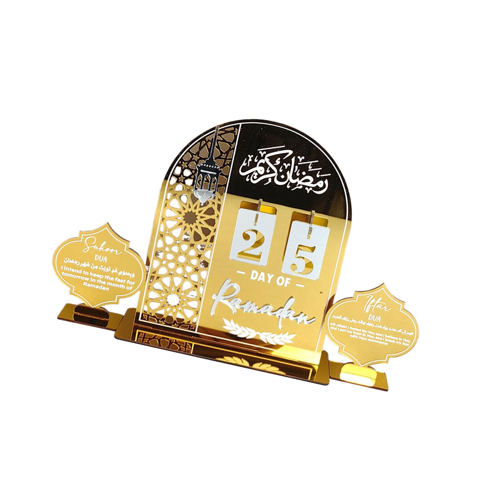 Kalttoy Festival Countdown Display Decoration Unique Eid Table Centerpieces Acrylic Texture Perfect for Eid Party Celebration Acrylic Countdown Timer