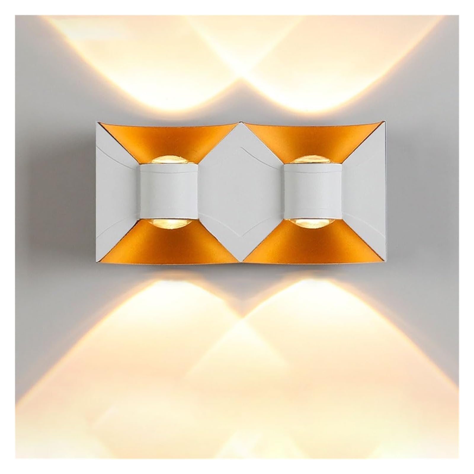 ZFPKXHVMG Outdoor Wall Lamp, Outdoor Wall Lamp, LED Bow, Indoor/Outdoor, Black/White, 3000K-6000K(White,Neutral-light-4000K)
