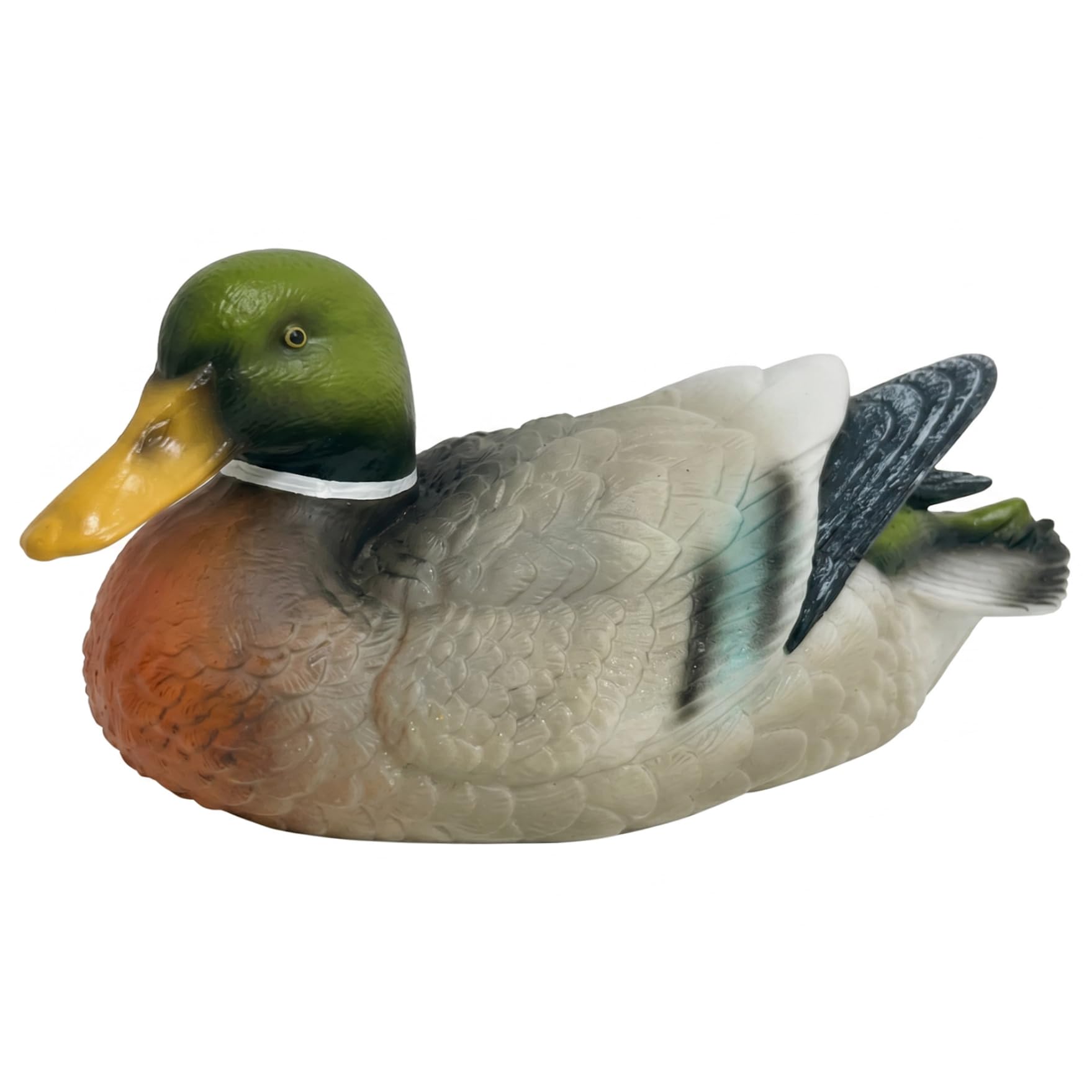 Gemuseeee Cute Shatter-Resistant PVC Floating Pond Decor Duck Statue Outdoor Duck Figurine - Green