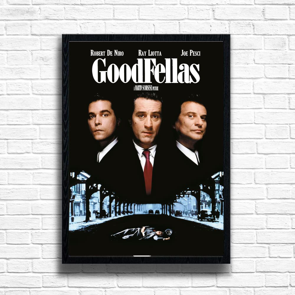 Goodfellas (1990) 90s Movie Print Vintage Nostalgic Film Framed Poster in A4 and A3 Size Options Great Home, Pub, Café, Bar Decoration Wall Art Print Wooden Frame (Print only, A3)