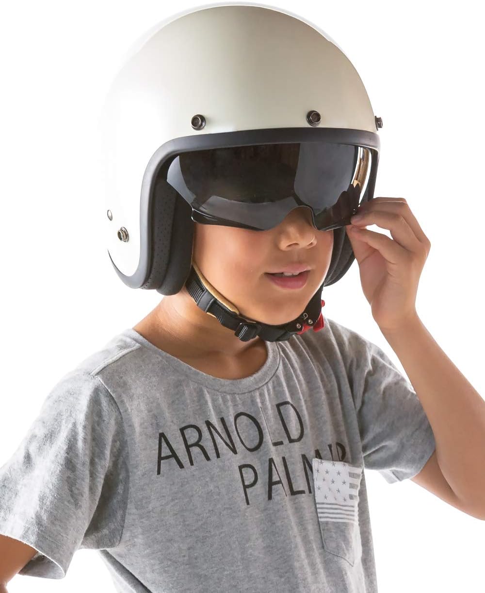 [ダムトラックス] バイクヘルメット ジェット AIR MATERIAL (エアー マテリアル) パールアイボリー キッズサイズ(54cm~56cm) -