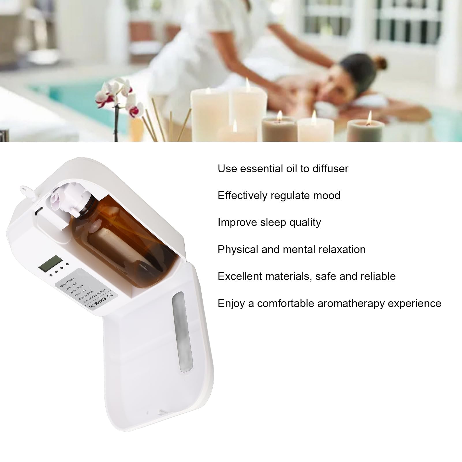 Máquina De Aire Aromático, Difusor De Aroma Profesional Inteligente para Toda La Casa, Difusores De Aromaterapia De Gran Rango De Espacio, para La Oficina del Hotel En Casa(EU 100-240v)