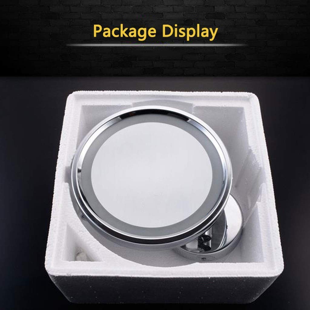 Espejo de tocador, Espejo de Maquillaje, Espejo de tocador con iluminación LED, Montaje en Pared, Espejo cosmético con Aumento 3X, Extensible de una Cara para baño, Espejo cosmético/B