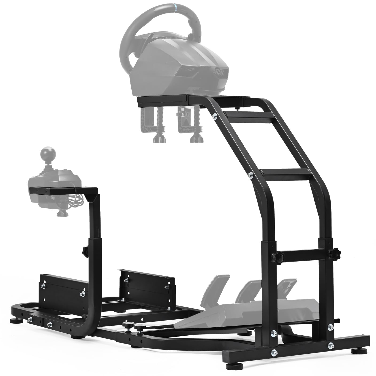Marada Racing Sim Cockpit Stand Stable Frame Fit for PXN,for Thrustmaster T300RS T150,for Logitech G29 G920, Height & Length Adjustable Simulation Steering Wheel Mount Shifter and Pedal Not Included