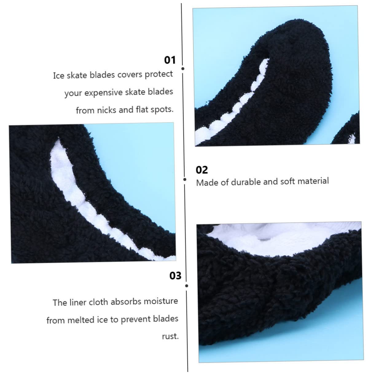 2paires Couvre-Lames De Patins pour Garçon Fille Protection des Lames De Patinage Élastiques Et Faciles à Porter