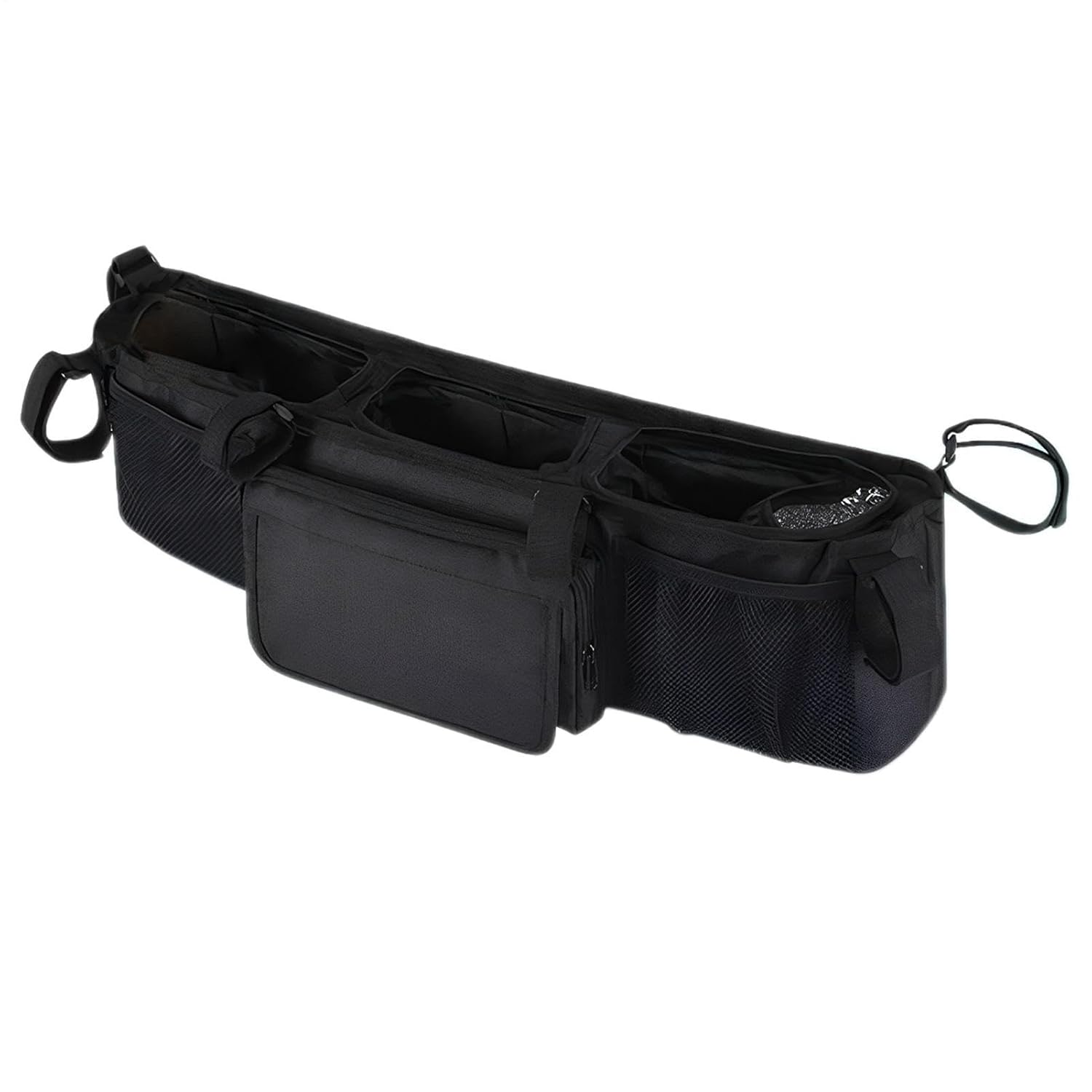 Double Stroller Cup Holder - Lightweight 3 Compartments Organization, Stroller Organizers for Travel Daily Parents Home Outdoor Camping Walking Home
