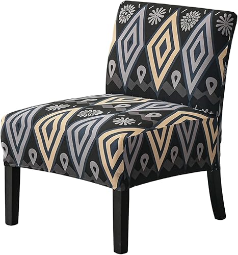 Funda elástica para silla sin brazos, lavable, funda protectora de muebles para silla sin brazos estampada extraíble para sala de estar, comedor,