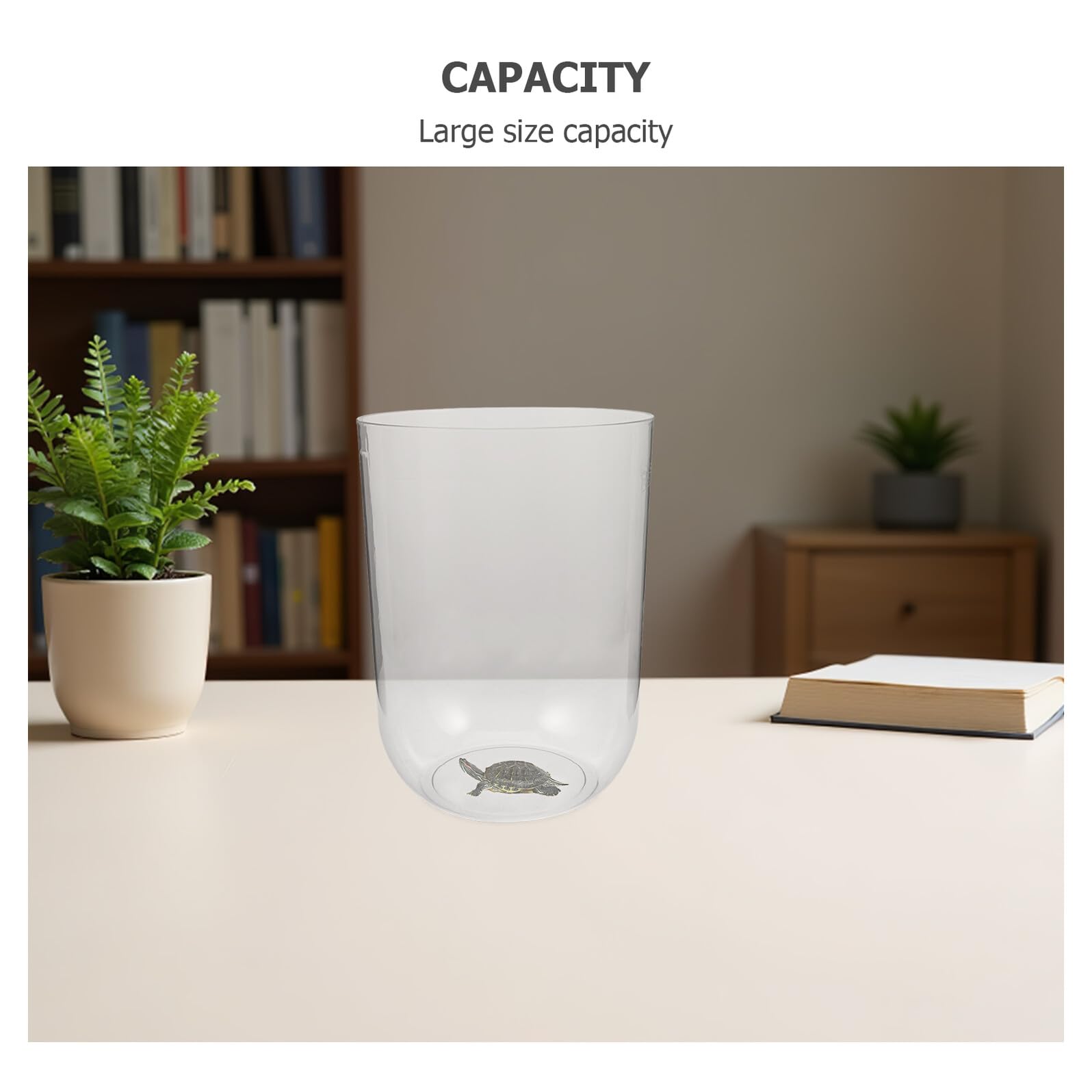 BESTonZON Aquarium Cylindrique en Plastique Pet Facile à Nettoyer 8l Design Créatif et Élégant pour Betta et Tortue pour Bureau et Débutant en Aquariophilie