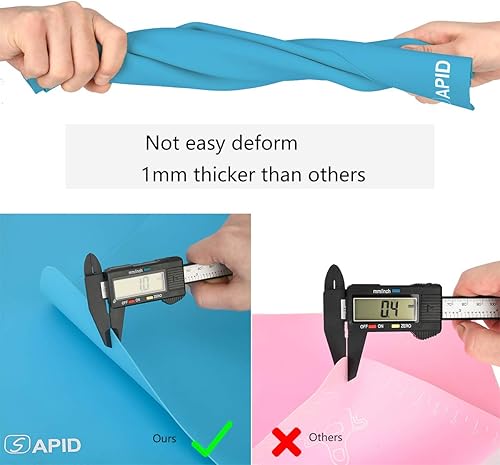 Miniatura 4 de Sapid 2 tapetes de silicona gruesa para manualidades, hoja de silicona antiadherente para resina epoxi, molde de joyería, tapetes de pintura