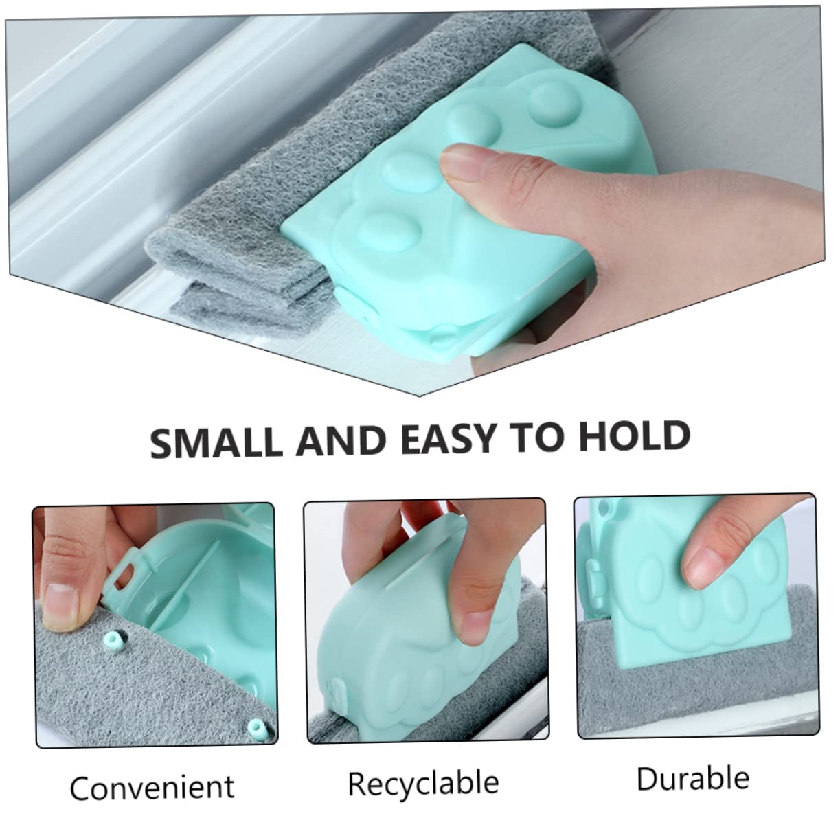 FOMIYES 14pcs Household Cleaning Groove Brush Window Slot Cleaner Replaceable Cloths for Easy Dust Removal and Comfortable Grip for Use