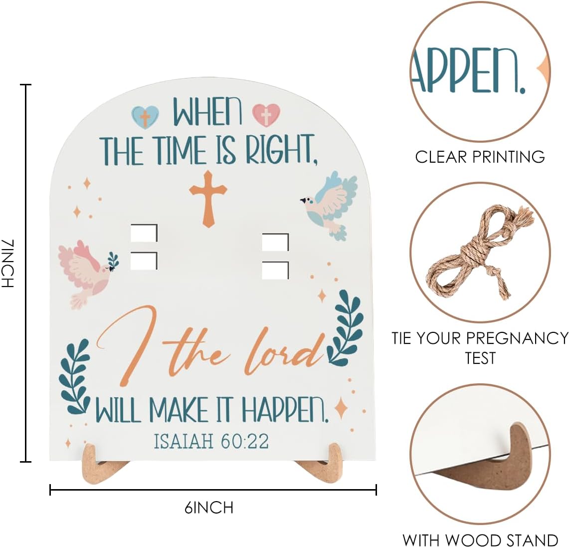 Christian Baby Announcement for Dad Grandparents Family Surprise Pregnancy Announcement Ideas Baby Reveal for Husband Pregnancy Test Announcement Keepsake Wooden Sign - Image 2