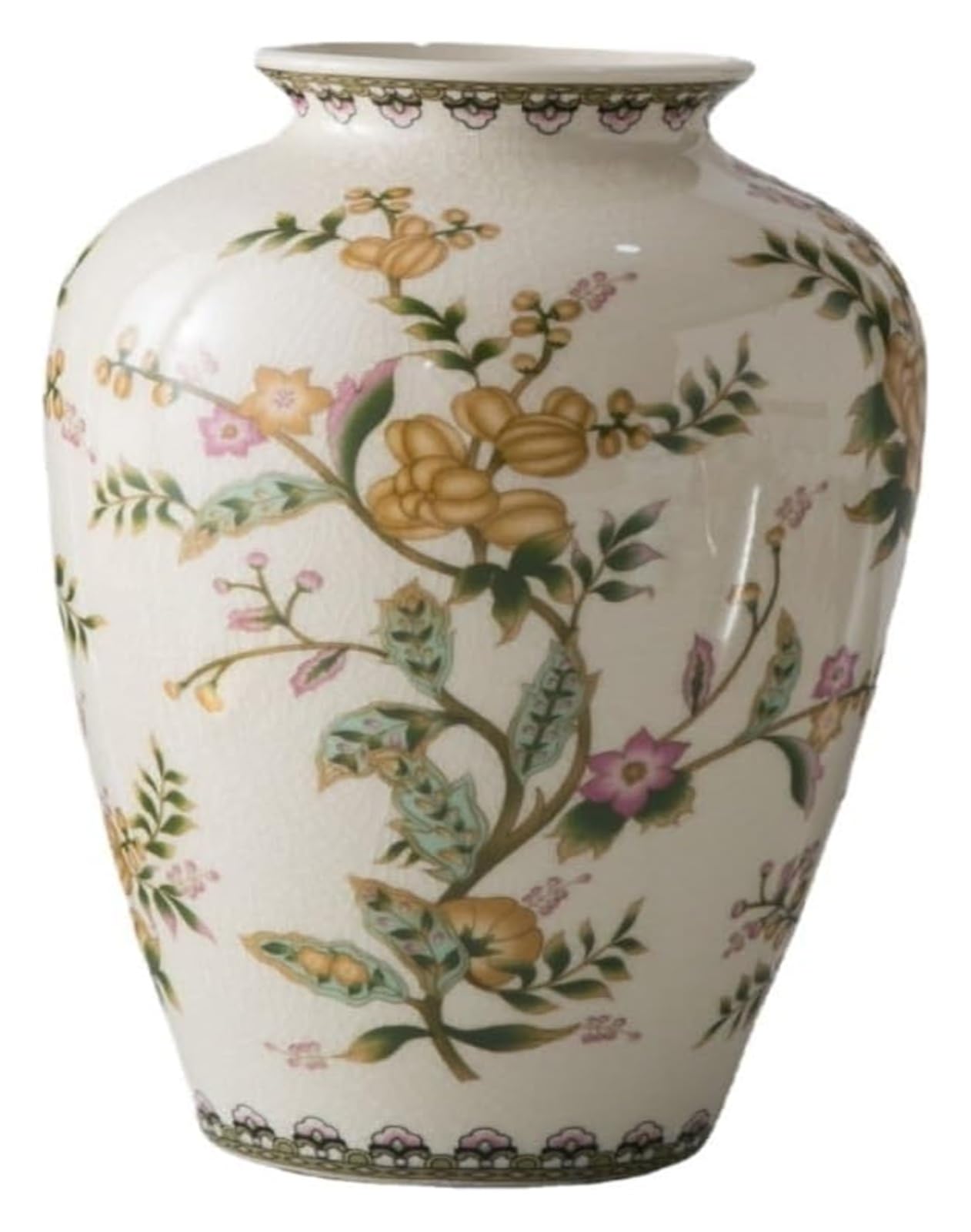 Vase Tabletop Flower Glass Retro Ceramic Craft Creative Country Flower And Bird Living Room Ornaments Vase(F)-W-A(N)
