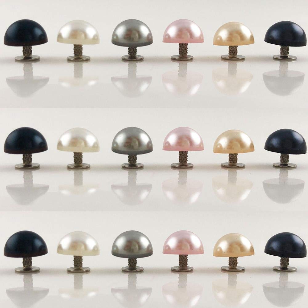 PATIKIL Lot De 100 Rivets En Cuir De 6 Mm à Tête Ronde En Métal Chicago Pour Vêtements, Artisanat En Cuir, Chaussures, Punk, Doré