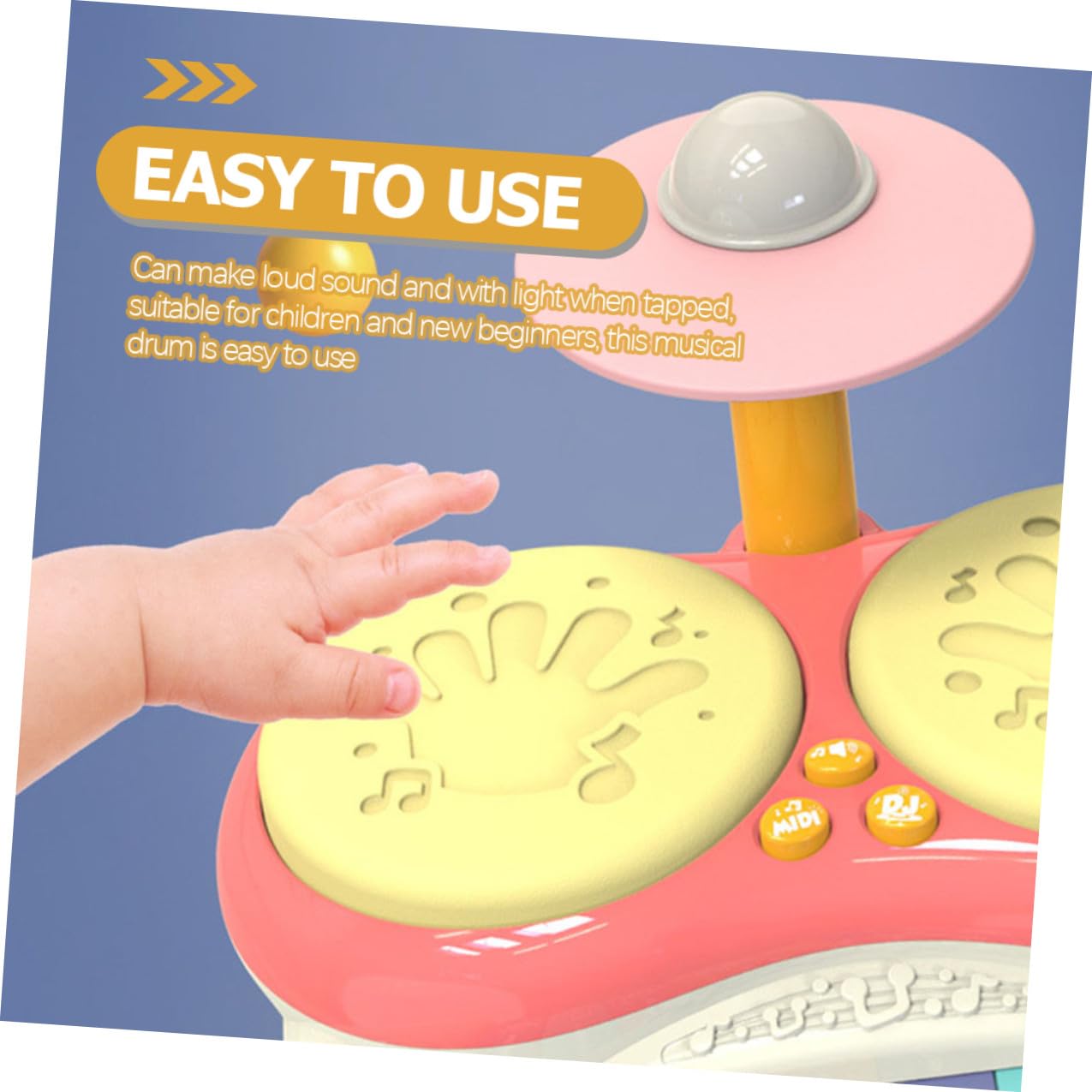Multifuncional Instrumento de Percusión Infantil Rosa para Niños | Plástico, 3 Pilas Aa No Incluidas, Coordinación Ojo-mano y Destreza Digital, para Peques y Edades Tempranas