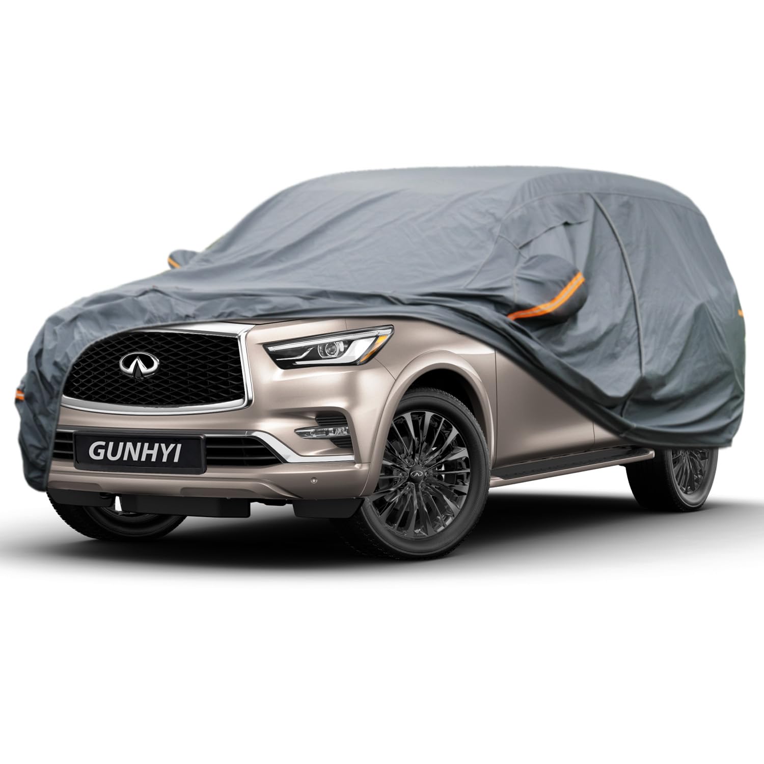 GUNHYI Premium Car Cover Custom Fit Infiniti QX80, 16 Layers Heavy Duty Car Cover Waterproof All Weather with Zipper Door for Sun Rain Snow Dust Uv Protection