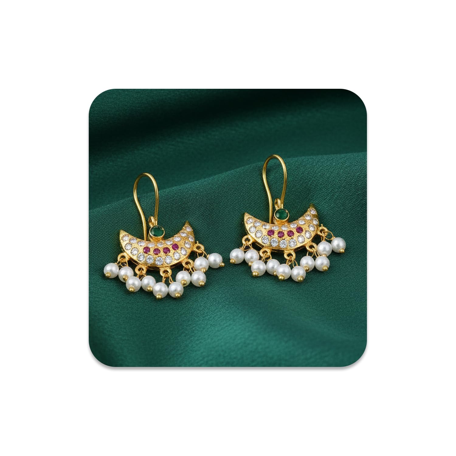 Fashions Maharashtrian Traditional Jewellery Press Bugadi Clip on Earrings for Women.