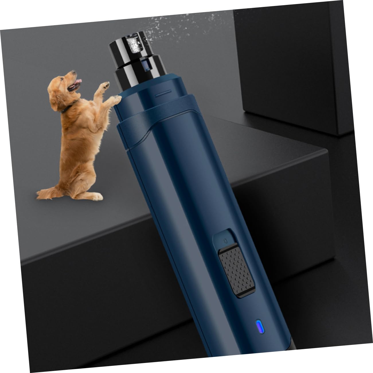 Coupe-Griffes Électrique pour Animaux De Compagnie Coupe-Ongles Automatique USB pour Chiens Et Chats Bleu Marine