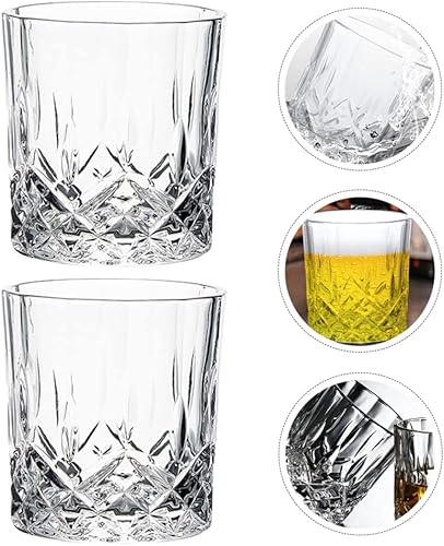Miniatura 4 de UPKOCH Juego de vasos de whisky de cristal: 4 vasos de whisky vintage, vasos de whisky, vasos de cristal, copas de cóctel para bar