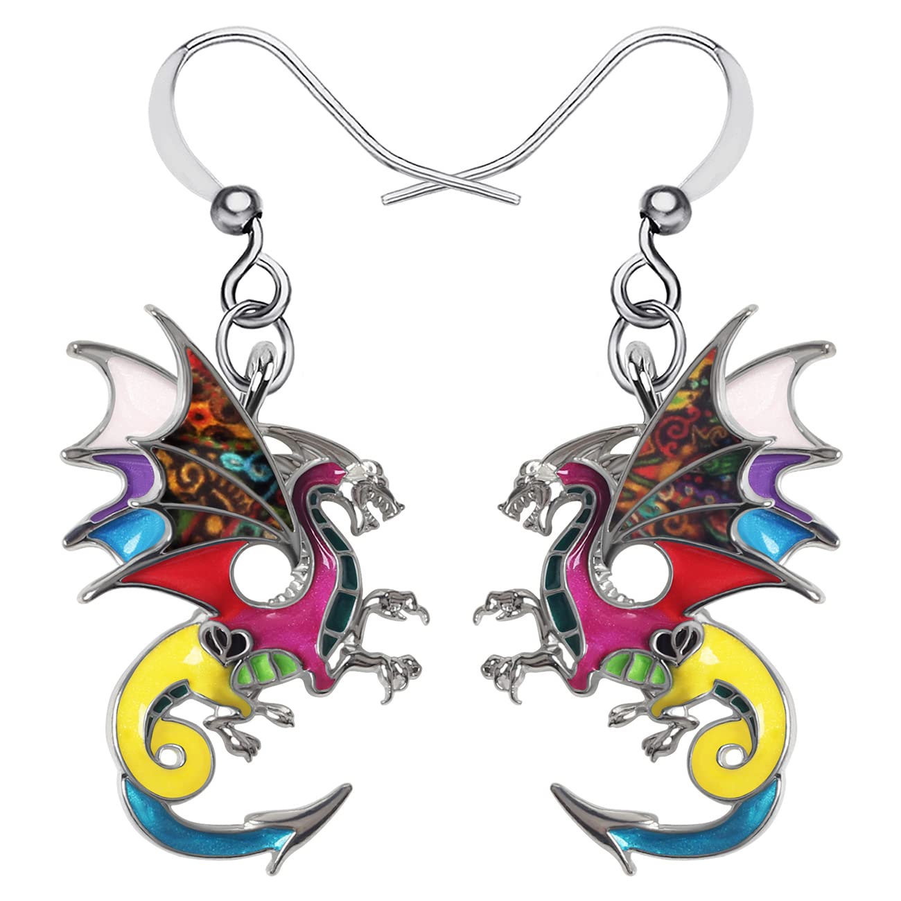 NEWEI Fantasía Pendientes Dragón Dangle Unique Dragon Joyería para Mujeres Niñas