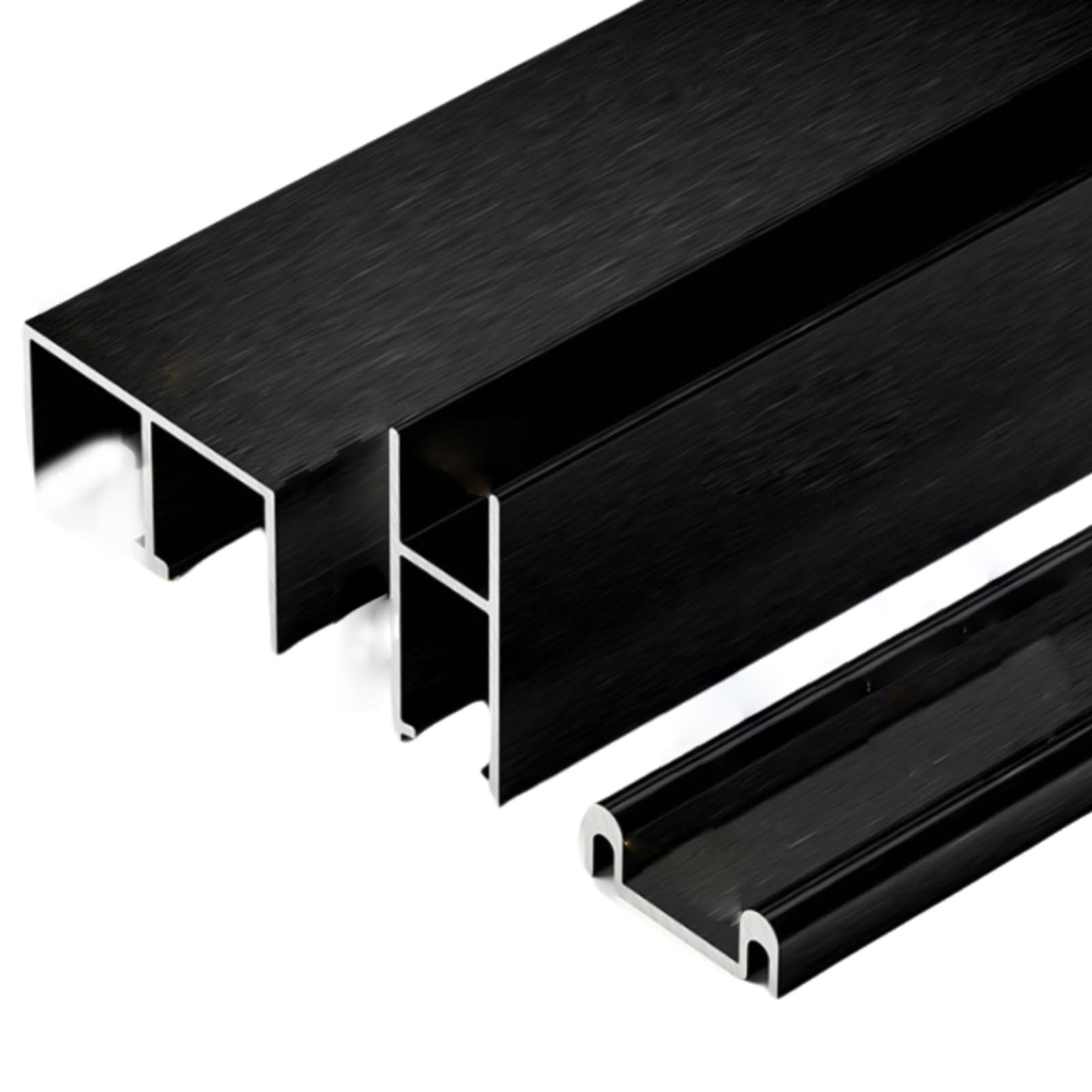 Rail pour portes coulissantes en verre et double rail de vitrine en aluminium