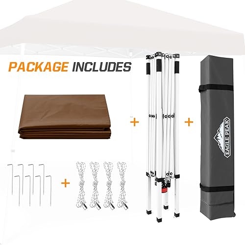 Vista 116 de EAGLE PEAK Tienda de campaña desplegable de pierna inclinada de 8 x 8 pulgadas, fácil instalación para una persona, toldo de playa al aire libre