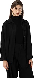 Ababalaya Women Super Soft Button Down Suede Shirt Long Sleeve Blouse Top 2024 Fall Clothes