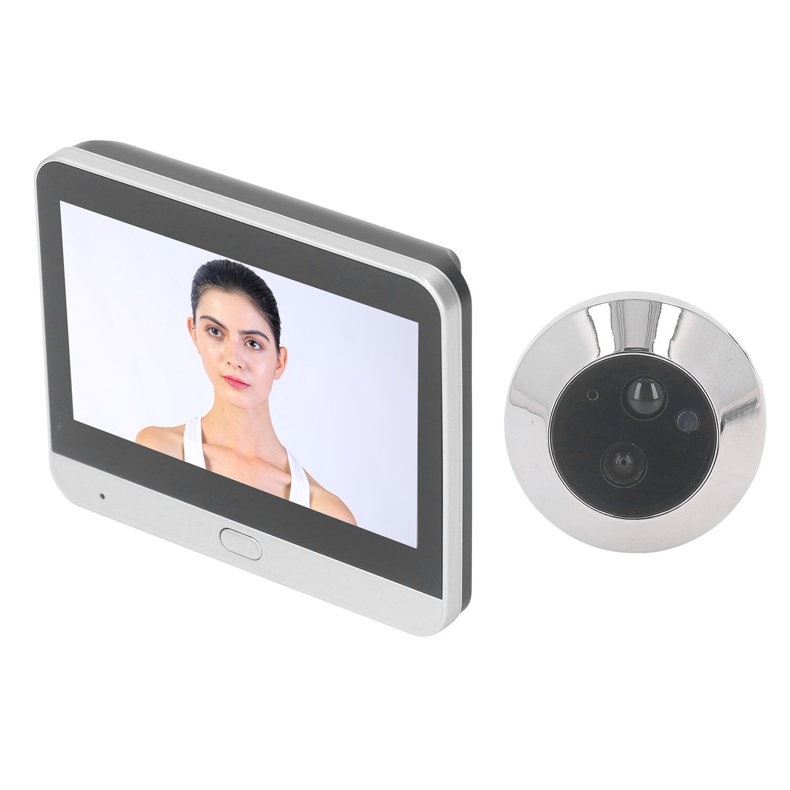 Fockety Visor de Puerta Digital, 1080P HD WiFi Door Mirilla Cámara con Pantalla LCD de 4,3 Pulgadas, Visión Nocturna IR, Detección de Movimiento, Timbre de Video Inalámbrico para Hogar