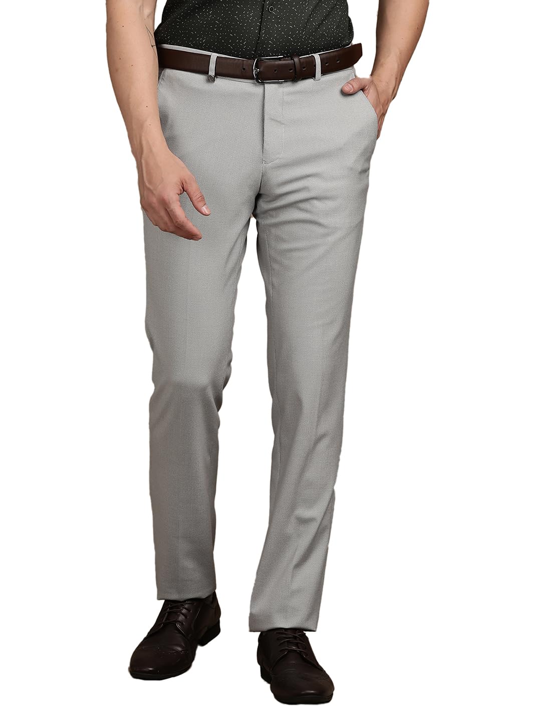 turtle Men 4 Way Stretch Slim Fit Dobby Structure Flat Front Casual Chinos – Flexible Smart Casual Trousers for Men-picture-54