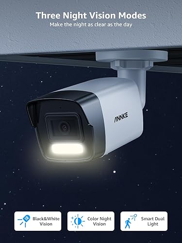 Miniatura 3 de ANNKE Cámara de seguridad 4K 8MP PoE, cámara IP de vigilancia AI para exteriores con micrófonoaudio, detección de humanosvehículos, luz dual