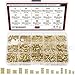 DYWISHKEY 400 Pieces M2 M3 M4 M5 Female Thread Knurled Nuts Brass Threaded Insert Embedment Nuts Assortment Kit