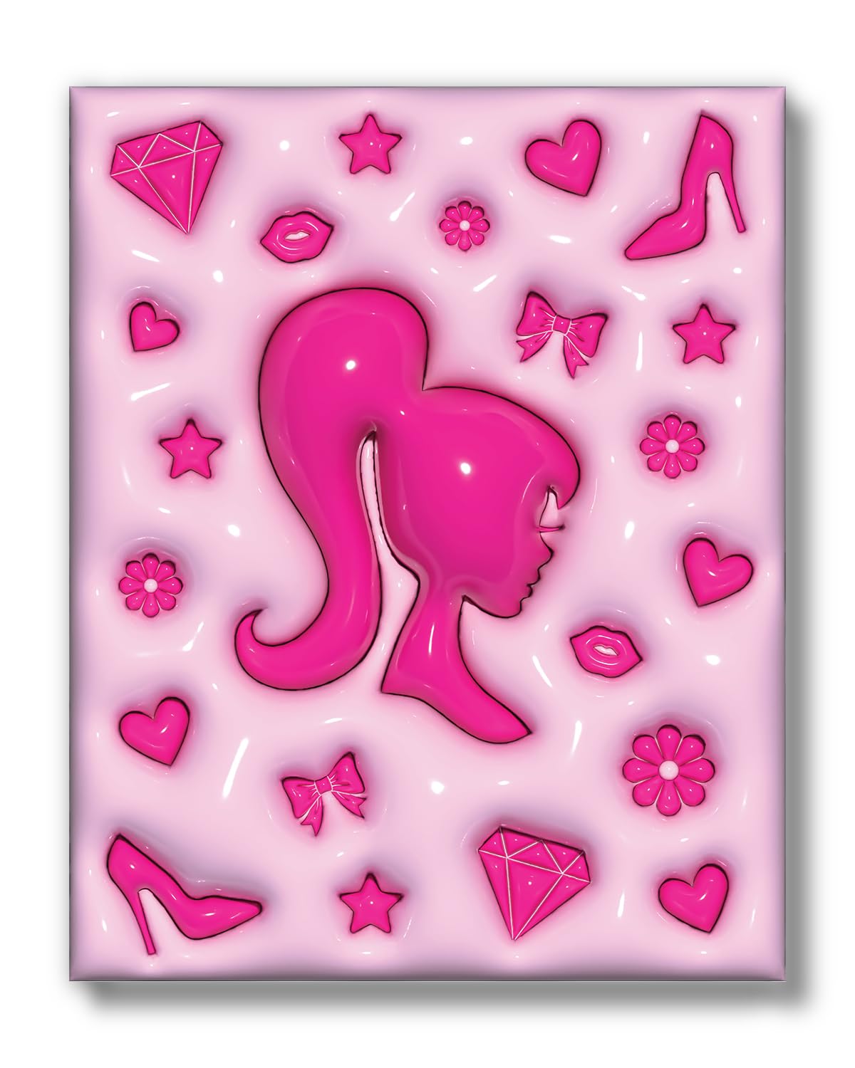 Brooke & Vine Pink Doll Girl Room Decor (UNFRAMED) Pink Aesthetic Decorations Girls Room Wall Art Prints Tween Bedroom, Dorm, Desk - 3D (8 x 10)