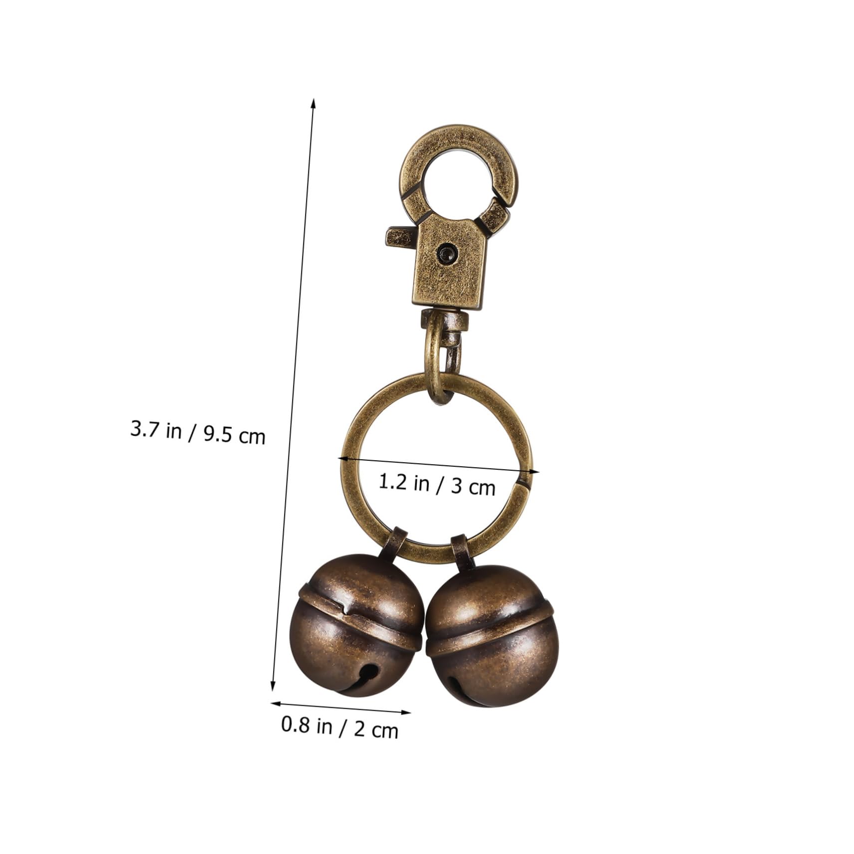 GRIRIW Robust Brass Dog Collar Bell Keychain Accessory Cat Bell Pet Collar Charm Decorative Pendant