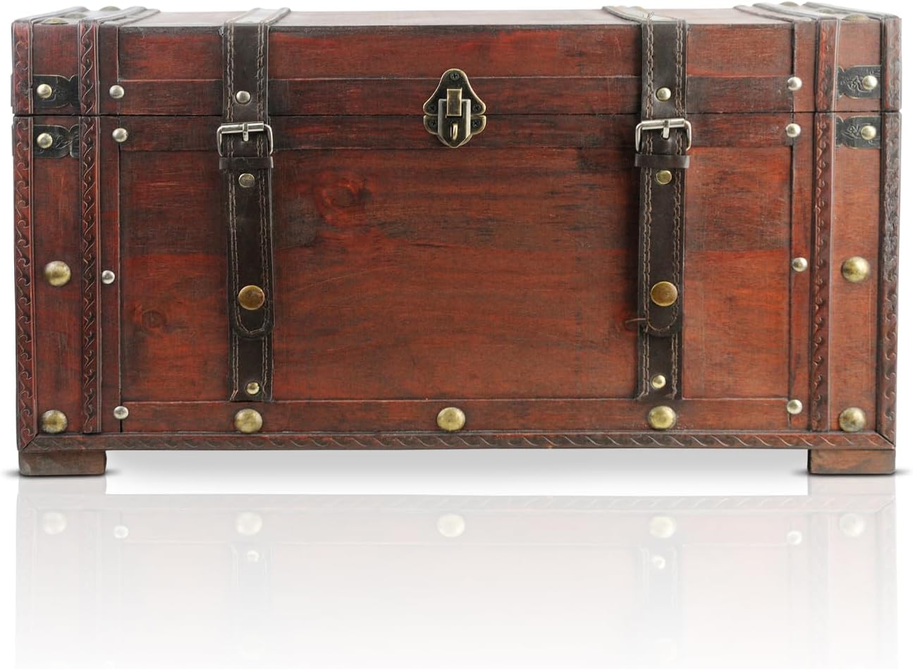 Holz Schatzkiste Mit Schloss - Vintage Piraten-Truhe Zur Aufbewahrung