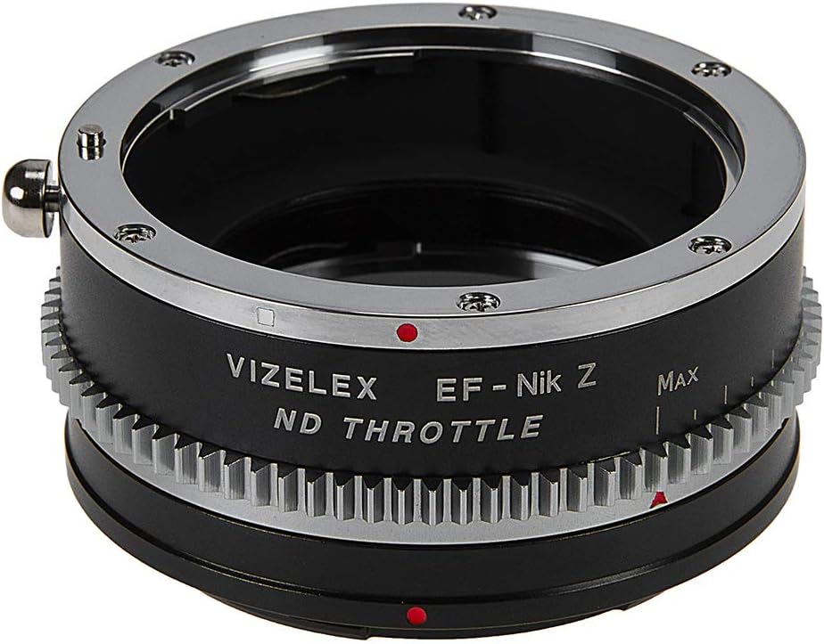 Vizelex CINE ND Throttle Lens Adapter Compatible with Canon EF Lenses to Nikon Z-Mount Cameras - Built-in Variable ND Filter (2-8 Stops)
