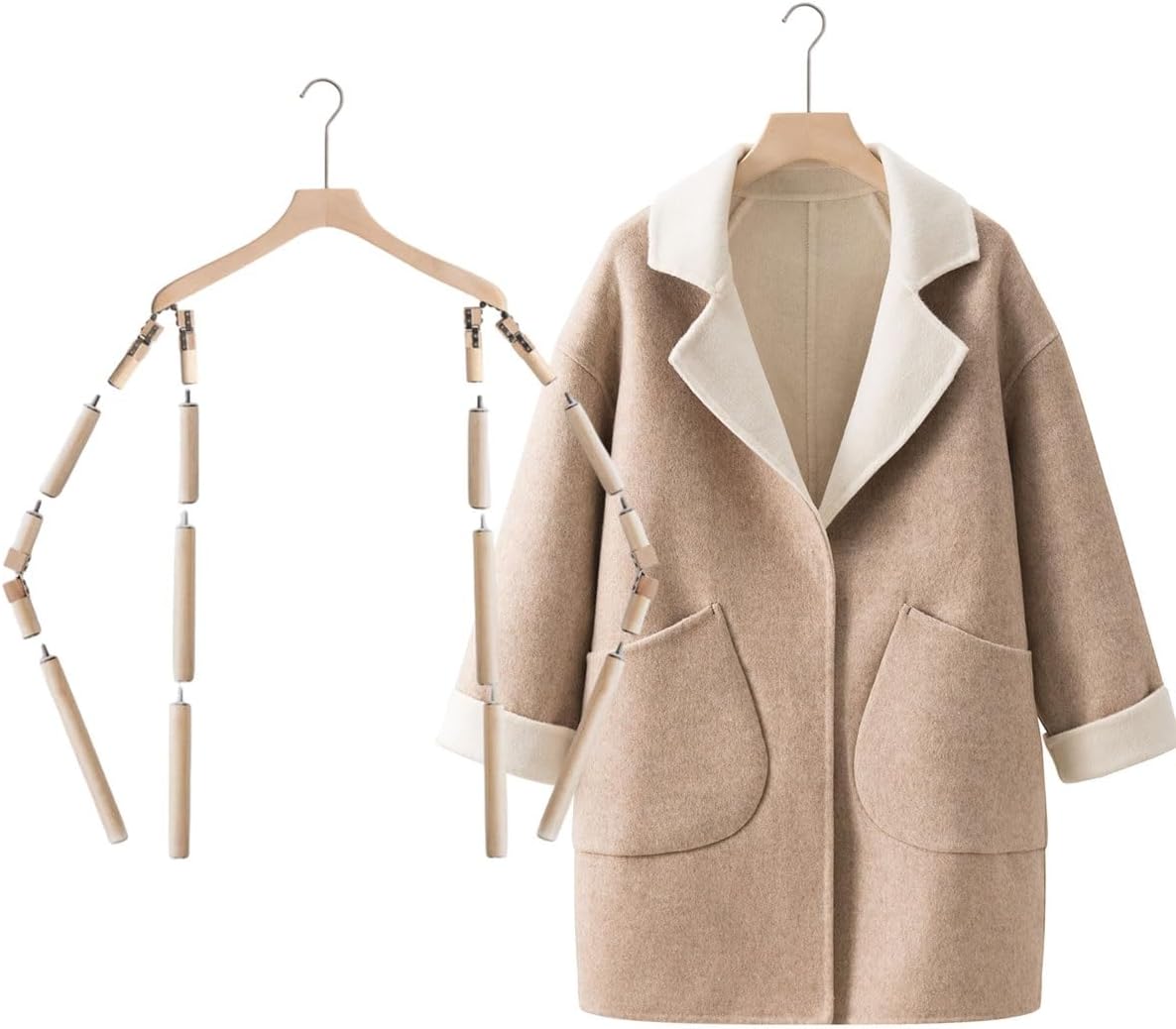 Adjustable Mannequin Form Invisible Hanger, Wooden Clothing Photography Wall Mount Hanger, Clothing Exhibition Live Streaming Prop