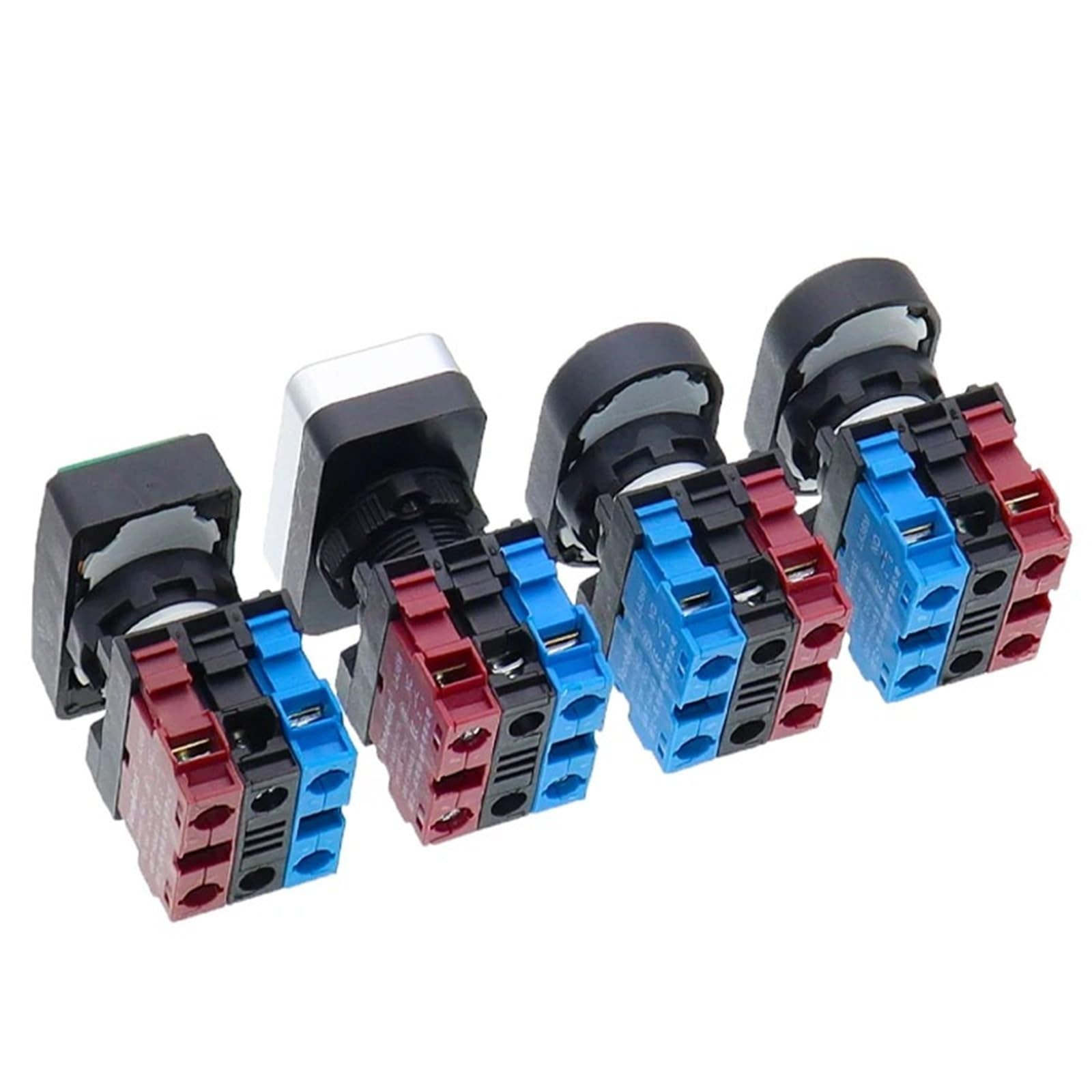 LA36M doble pulsación 22mm botón interruptor de Reinicio de dos posiciones 12V24V220V AC encendido/apagado inicio/parada 1 NO 1NC 1 Uds(Start-STOP,2NO2NC,6V)