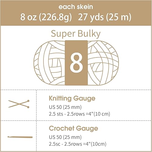 Vista 101 de HOMBYS Paquete de 8 hilos gruesos surtidos para tejer a ganchillo, hilo súper voluminoso, grande, suave y esponjoso, hilo de felpilla grueso para 4