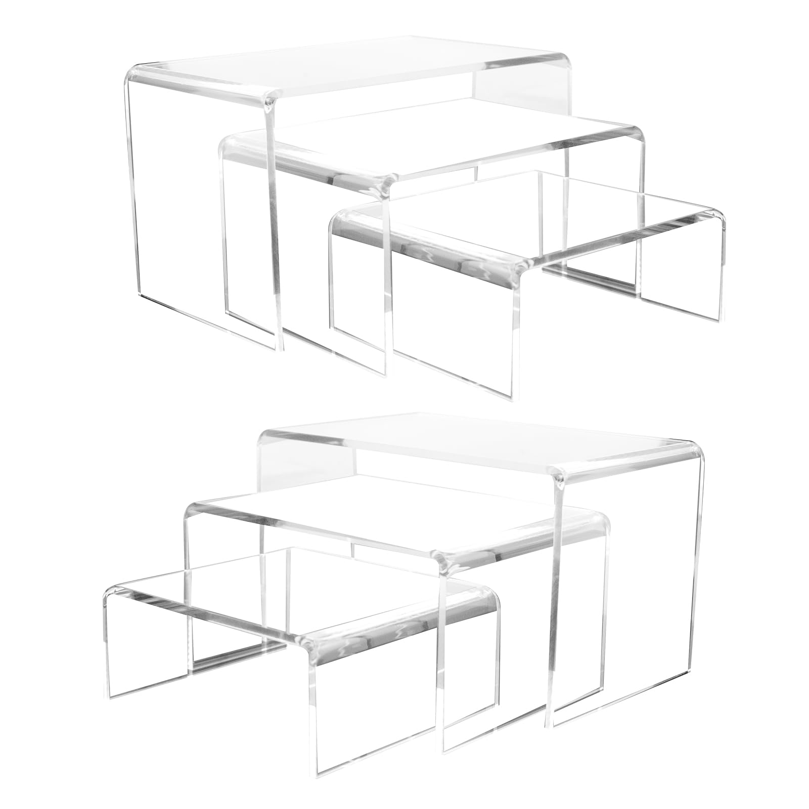 COONE 6 Pcs Acrylic Risers for Display, Showcase Clear Cake Stands Shelf for Candy Dessert Table Decorations (COOdipstand-1)