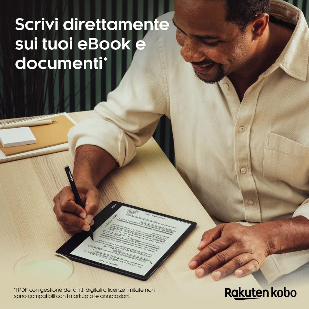 Kobo Elipsa 2E | eReader | Touchscreen antiriflesso da 10,3" con ComfortLight PRO | Kobo Stylus 2 inclusa | Luminosità regolabile | Wi-Fi | Tecnologia Carta E Ink | 32 GB di archiviazione Electronic Book Reader - Immagine 2