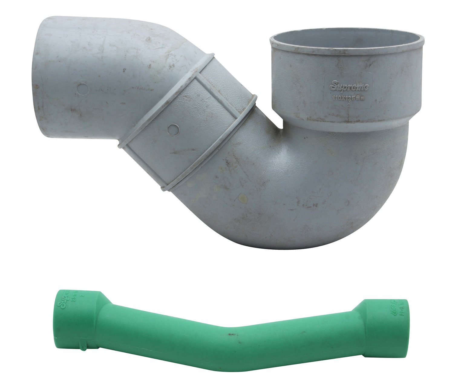 SUPREME PVC Manual P-Trap Sufla with Ring and Bypass Bend (Grey