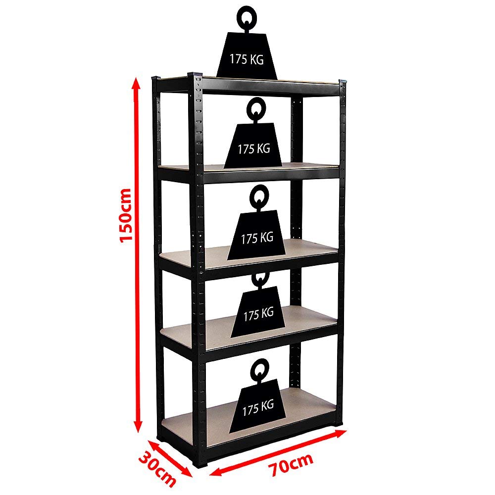 Home Discount Küchenregal, 5 Etagen, 875 kg, Schwarz